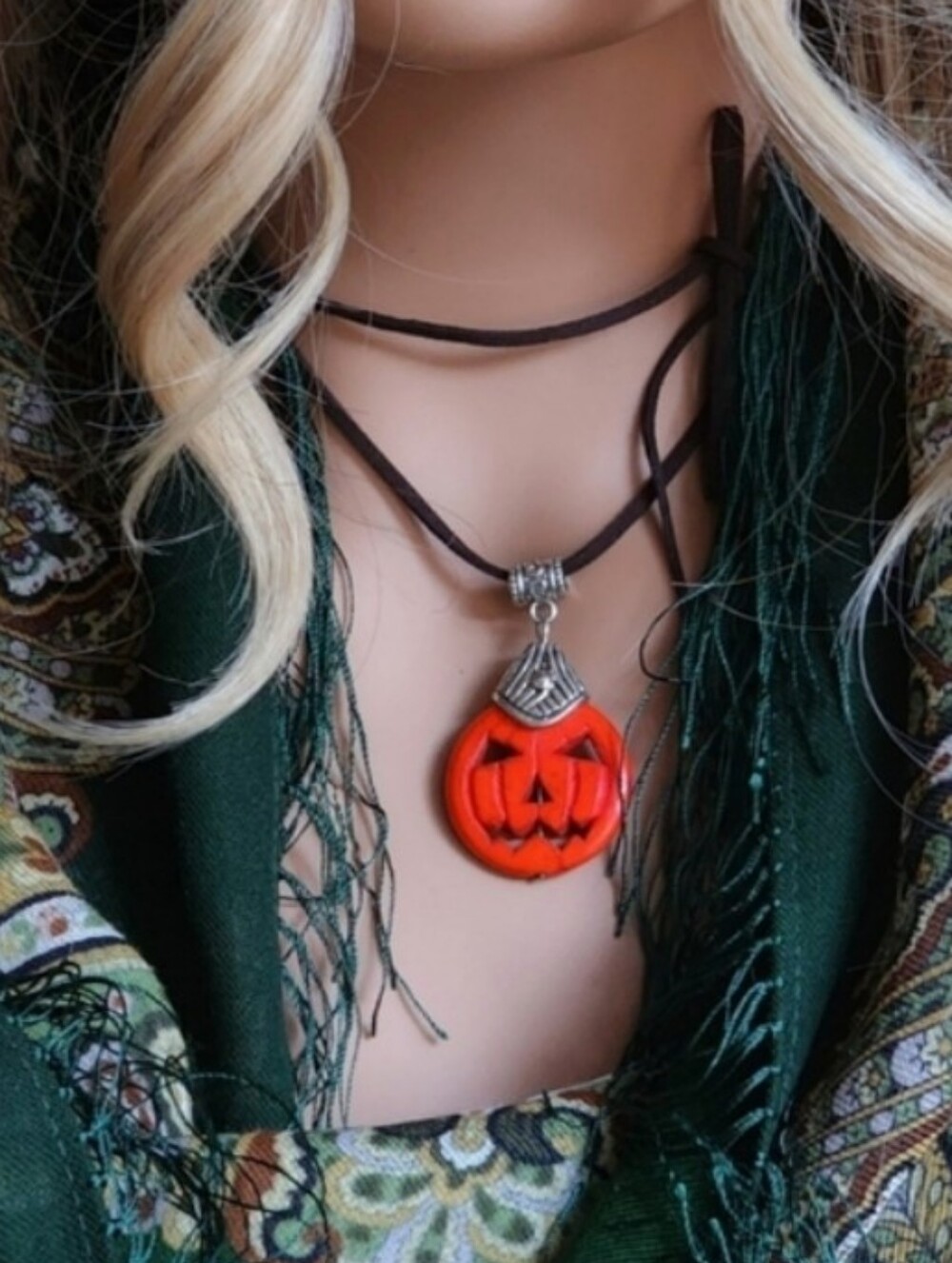 ❤️ Jewelry Pumpkin Head Double Layered Necklace nice Thanksgiving Gift